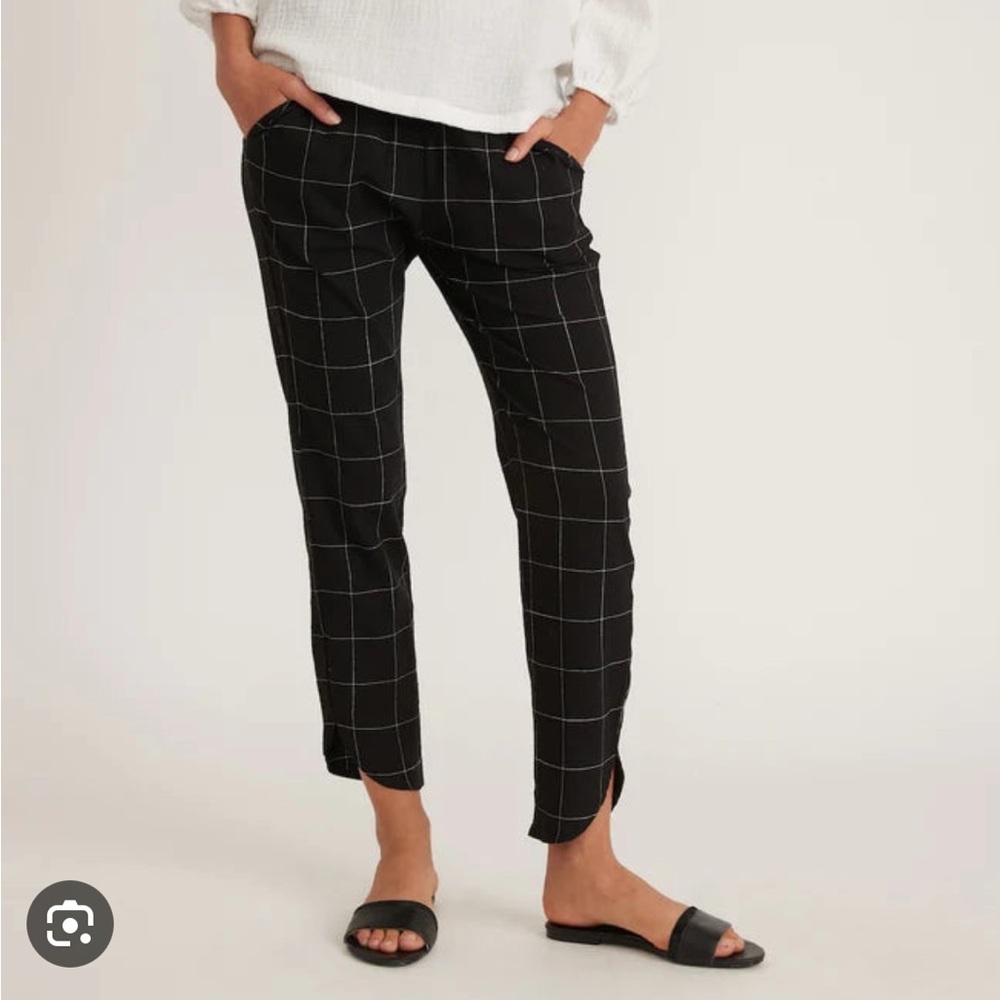 Marine Layer Allison Pant in Black Windowpane
